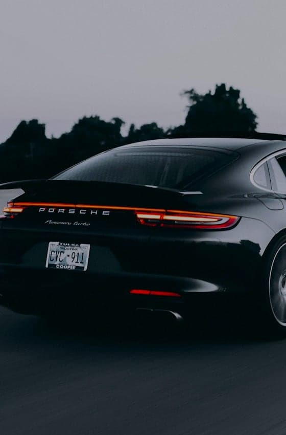 Sports car in motion, representing fast results